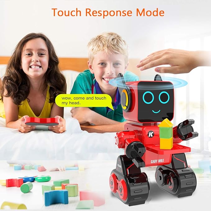 Robot Toy for Kids, Remote Control and Intelligent Programming RC Robot, Music, Dancing, Talk, Play with Kids as a Gift for Gril and Boy(Red)