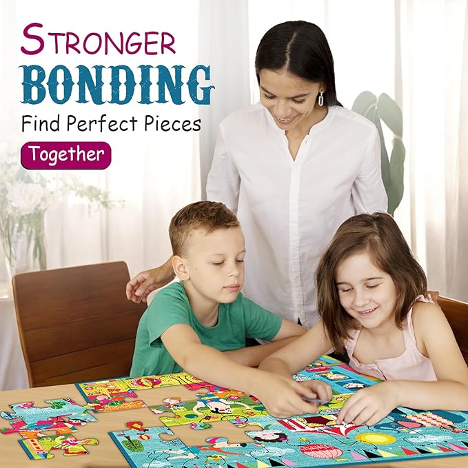 Circus Performers Jigsaw Puzzle for Toddlers | Carnival Tent 25 Jumbo Pieces Floor Puzzles for 3 Years Kids| Educational & Fun Themed Birthday Party Favors