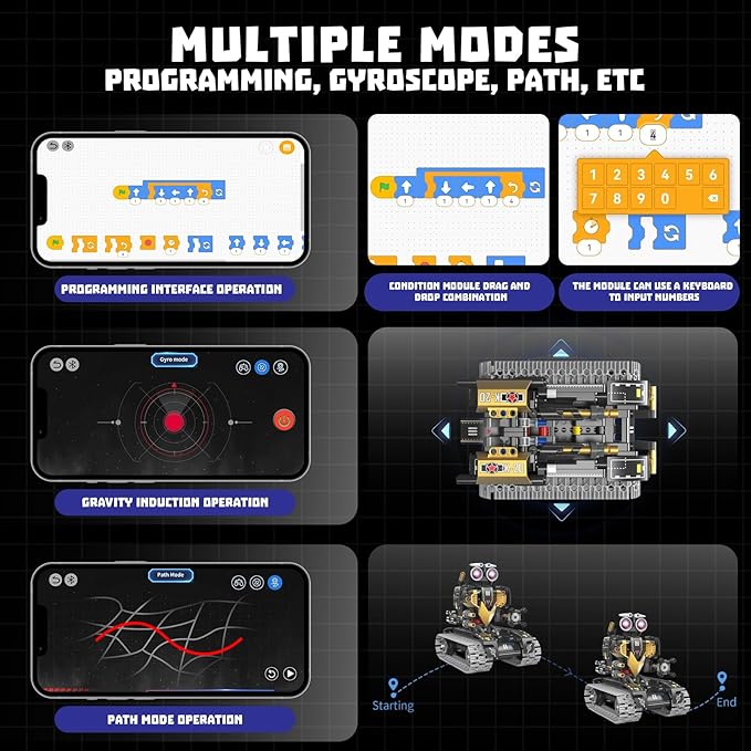 Robot Building Kit with APP/Remote Control STEM Gifts for Boys Age 8-16,Technic Coding Robotic Toys for Kids Birthday, Buildable 5in1 Models with 323+ Pieces
