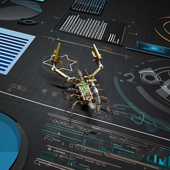 Metal Insect Steampunk Bug Mechanical Steampunk Sculpture Insect Clockwork 3D Metal Puzzle, Mechanical Insects Model (Leveling Scorpion)
