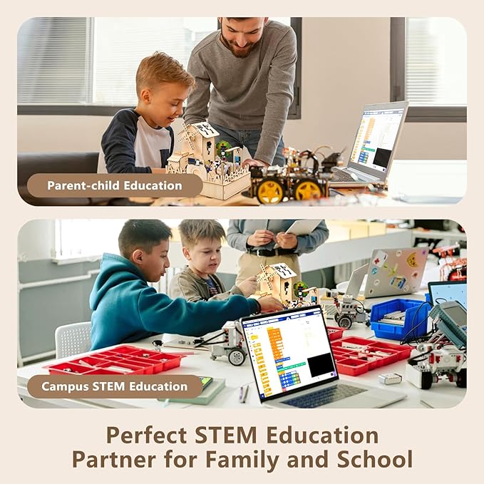 STEM Kit for Kids Age 12+, ACEBOTT ESP32 Smart Farm STEM Kit Compatible with Arduino & Scratch, Build IoT Greenhouse, Automatic Watering & Pet Feeder, DIY Coding Project Gift for Teens & Adults