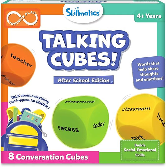 Skillmatics Conversation Cubes for Kids - 8 Foam Cubes for Social-Emotional Learning, Classroom & Back-to-School Supplies, Teacher Resources, Autism Tools, Gifts for Ages 4, 5, 6, 7 and Up