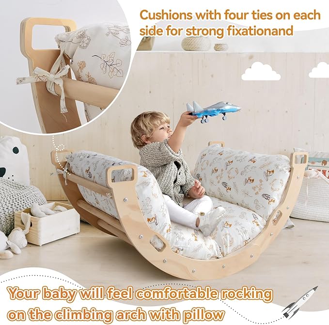 Cushion for Climbing Arch, Rocker Pillow for Toddlers Arch Climber, Floor Lounger Seats Pillow and Cover, Floor Pillow Toddler Nap Mat, Bed Floor Pillow for Kids (Cushion for Rocker)