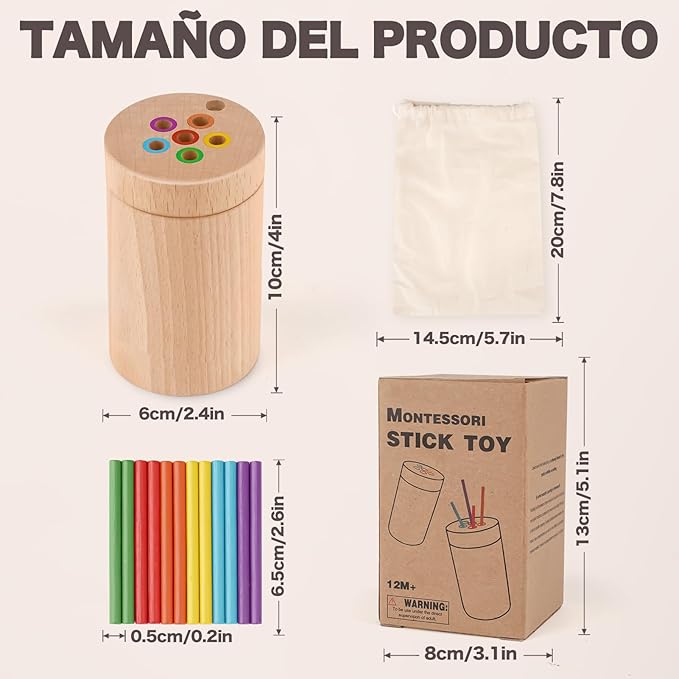 Vanplay Montessori Toys for 2 Year Old, Color Matching Fine Motor Toys for Toddlers 3, Wooden Educational Toys for 2 Year Old