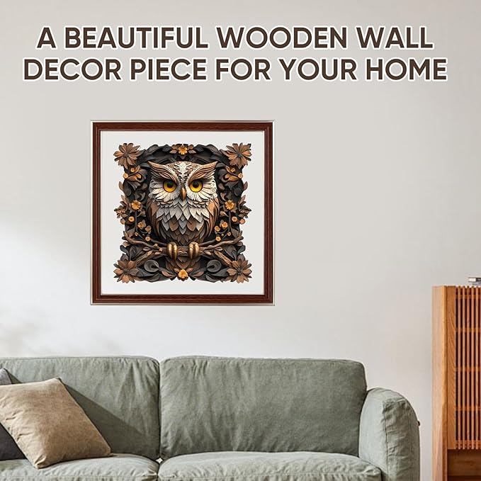 Wooden Puzzles for Adults 500 Pieces, Metal Owl Jigsaw Puzzles, Unique Shape Adult Puzzles, Irregular Christmas Thanksgiving Gifts for Family Friend(16.5 * 16.3 in)