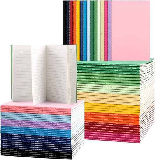 60 Pack Mini Pocket Colorful Lined Notebook Bulk, Journals Bulk, Small Notebooks 3.5x5.5, 30 Sheets/60 Pages, Mini Notebooks for Kids, Traveler, Students, School Supplies(Lined-60 pack, 15 Colors)