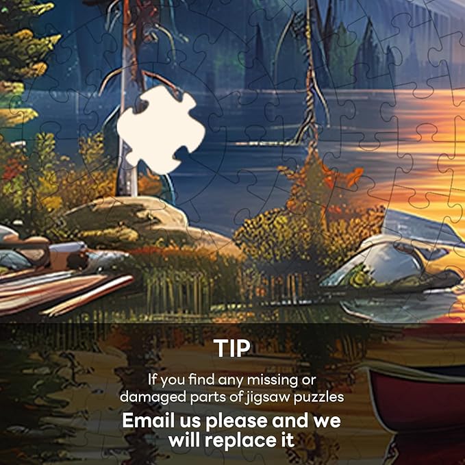 Masseruon 1000 Piece Puzzle for Adults, 26.6 * 26.6in Canoe Lake Puzzle for Adults, 1000 Pieces Jigsaw Puzzles, Adult Puzzles Game, Unique Gift for Women Men