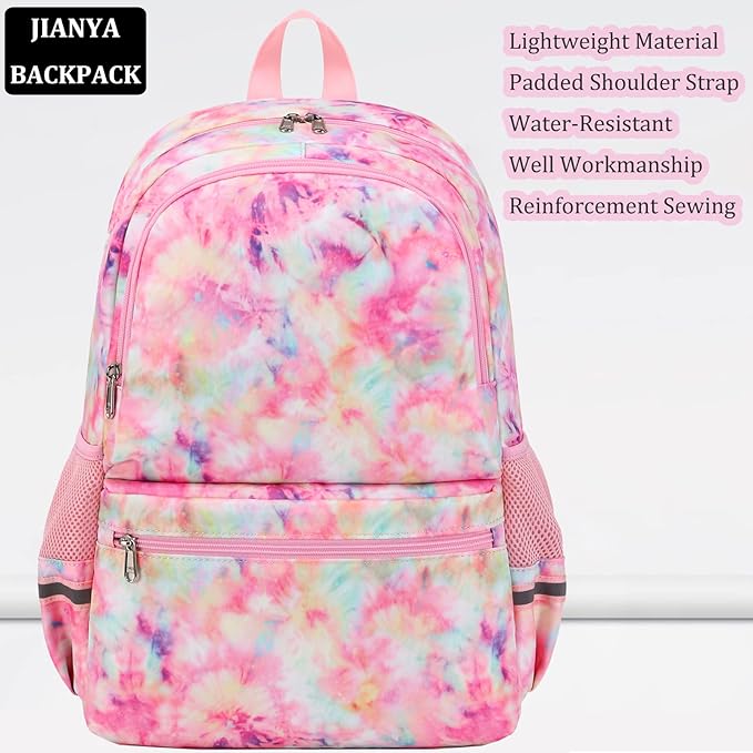 JIANYA Backpack for School Girls Kids Backpack with Lunch Bag Lightweight Bookbag School Bag for Elementary Girl