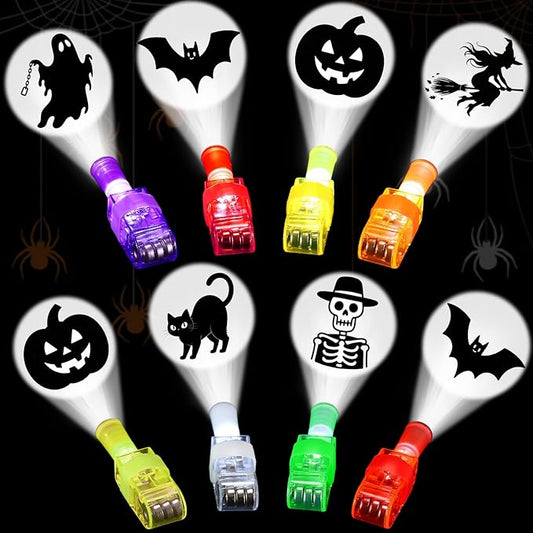 36PCS Halloween Light Up LED Finger Lights, Glow in the Dark Party Favors Toys Bulk for Halloween Goodie Bag Fillers, Trick or Treat Gifts, Kids Classroom Party Supplies (Black)