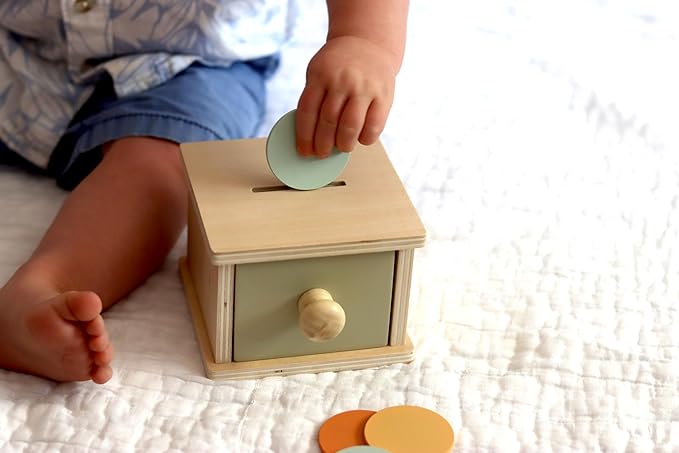 Adventure Awaits! Montessori Wooden Coin Bank Coordination Toy for Toddlers | Kids Shape Sorting Activity for Dexterity
