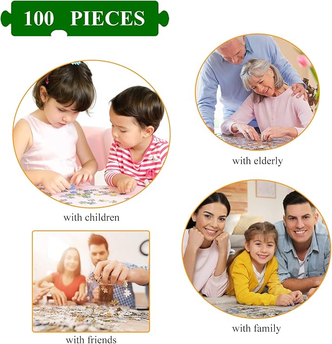 Dinosaur World 100 Piece Puzzle for Kids Ages 4-8 - Children's Learning Educational Toy Gift for Girls 4-10 Years Old (15" X 10")