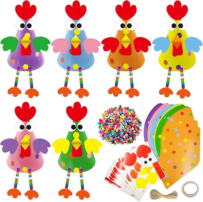 Cinrobiye 24 Sets Easter Craft Kits，DIY 3D Chick Table Sign Decorations Create Your Own Chick Ornaments for Easter Party Favors Spring Classroom and Home Art Activities