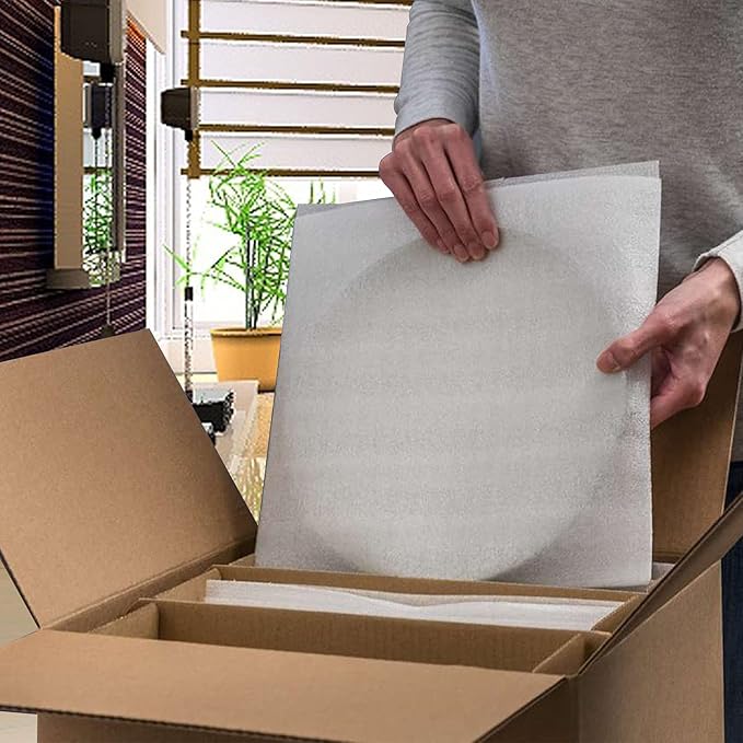 Foam Pouches & Foam Wrap Sheets,4 Sizes 80 Count Foam Wrap Sheets Cushioning for Moving, Shipping, Packaging, Storage-Safely Cushion Wrap for Dishes, Furniture, Glasses, Plates,Cups (Mixed 1)