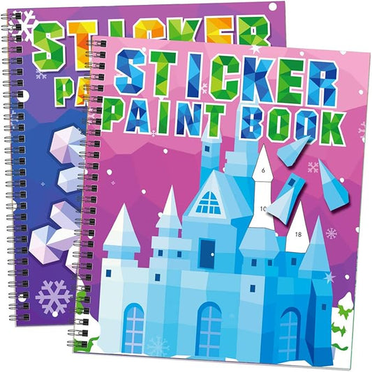 Omgouue 2PCS Winter Wonderland Crafts for Kids Ages 4-8 Christmas Sticker Paint Books Includes Elf Penguins Snowman and More Designs Gift Party Create 20 Pictures Sticker Sheets are Separate
