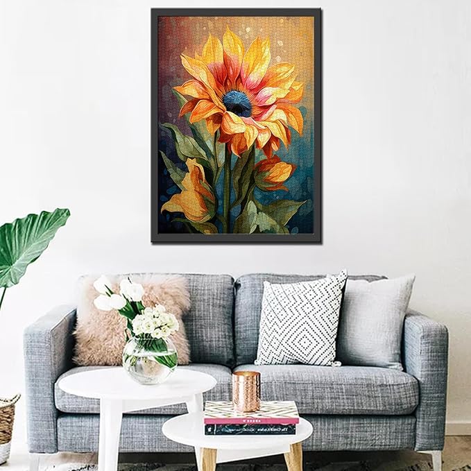 Tucocoo Sunflowers Flower Leaves Leisurely Jigsaw Puzzle，Colorful Yellow Flowers 1000 Pieces Jigsaw Puzzles for Adults，27 x 20 Inches Puzzles for Families，HD Quality Floral Photo Puzzle Gift