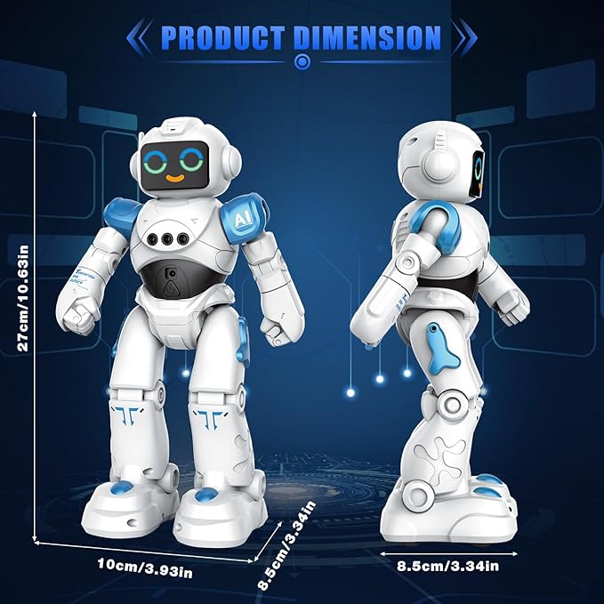 Robot Toys for Kids - Smart Talking Voice Remote Control Robot, Gesture Sensing Programmable Emo Robots Toy for Age 3 4 5 6 7 8 Year Old Boys Girls Birthday Gift Present