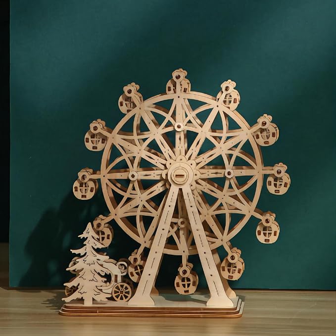 3D Wooden Puzzles Ferris Wheel Model Kits, Brainteaser and Puzzle for Christmas/Birthday,Gifts for Adults and Teens to Build Combination