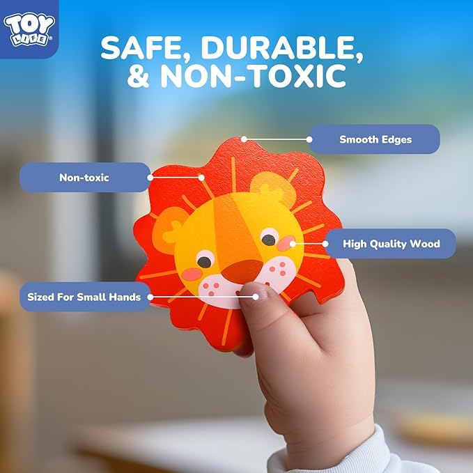 TOY Life Toddler Puzzles Ages 2-4, Wooden Puzzles for Toddlers 1-3, 7 Pcs Animals Puzzle 2 Year Old, Montessori Toddler Boys Girls Toys 2-3, Educational Gift Learning Toys for 2 Year Old