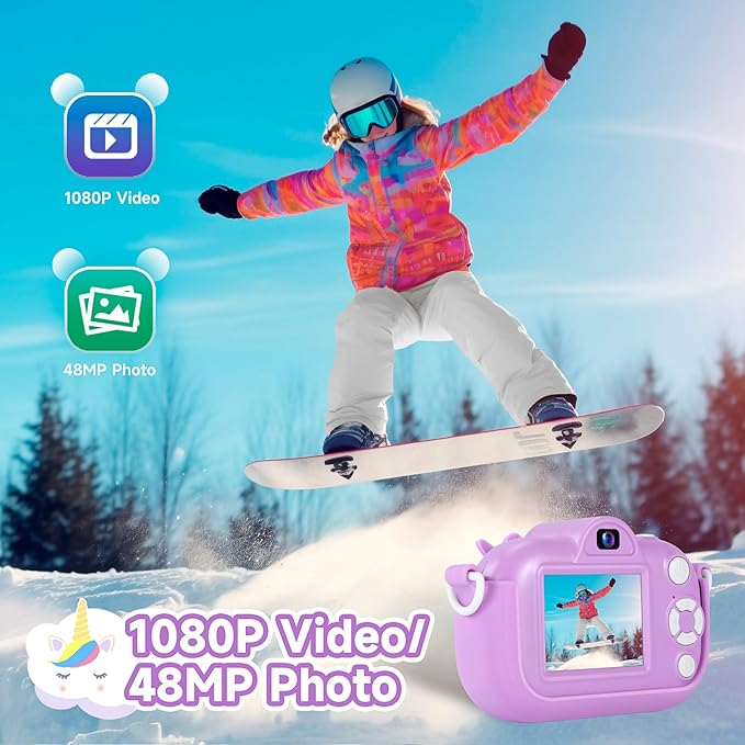 Kids Camera Digital Camera for Age 3-8, 1080P Toddler Camera for Kid with 32GB SD Card, Toddler Girls Toys Age 6-8, Christmas Birthday Gifts for Children