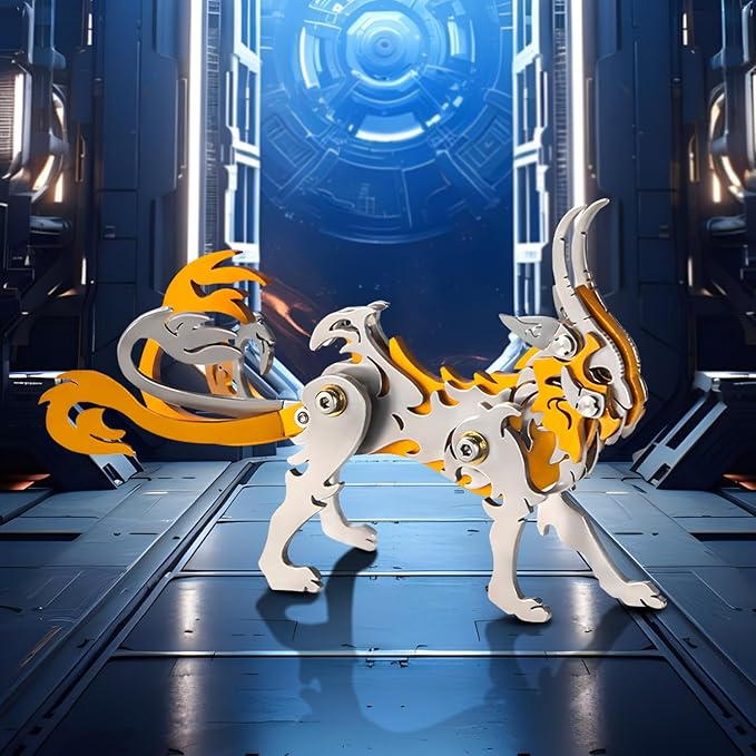 3D Metal Puzzles for Adults, Metal Model Kits for Adults, Zheng Mechanical 3D Puzzle Stainless Steel Ornaments for Men Women Art Craft Gifts Toys(Orange).