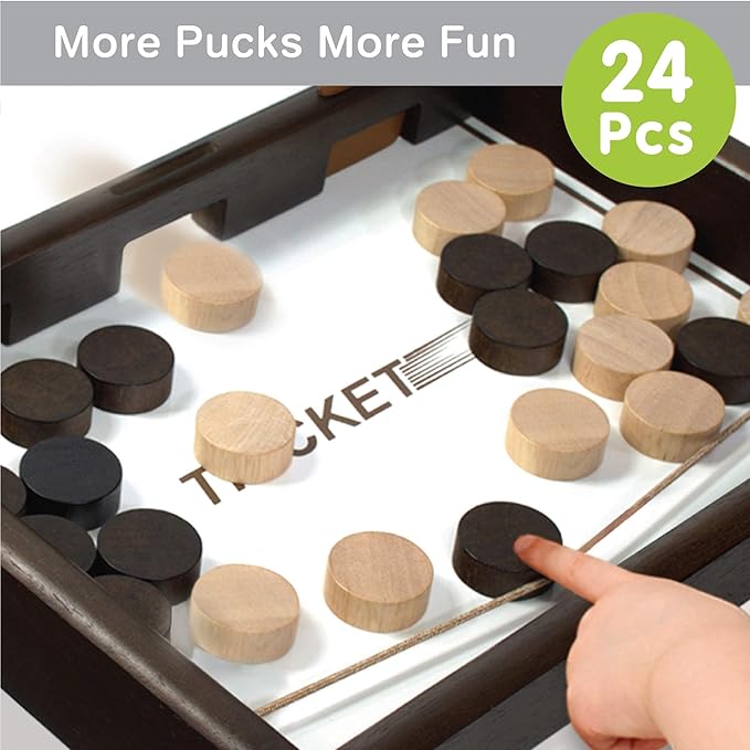Tricket VS Checkers : Wooden Multi Tabletop Indoor Portable Board Games for Kids and Family