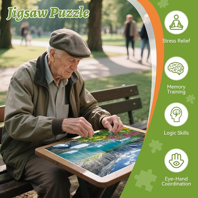 300 Piece Puzzle for Adults– Ice Lake & Wildflower Jigsaw Puzzle – Scenic Nature Puzzle for Relaxation – Great Gift for Adults, Teens & Kids – Fun & Soothing Art – 20.5 x 15 in