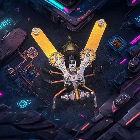 Steampunk Metal Insect Bug Mechanical Steampunk Sculpture Steampunk Mechanical Insect Clockwork 3D Steampunk Metal Puzzle Kits for Adults (Mechanical Fly A)