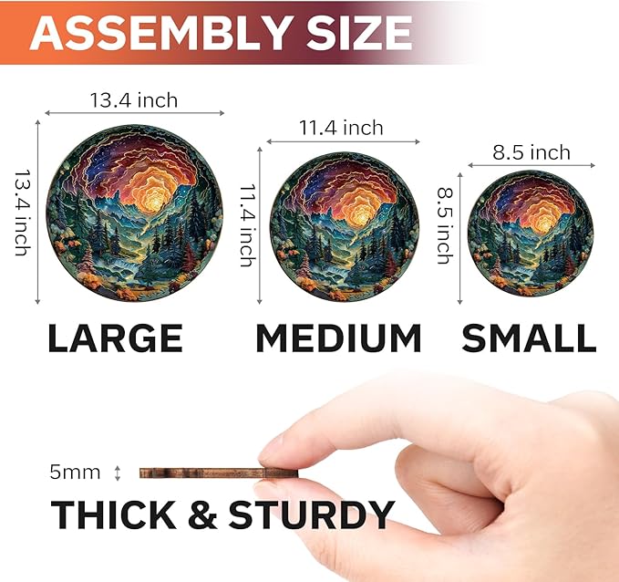 Jigfoxy Wooden Puzzles for Adults, Visual 3D Cave Sky Wood Puzzles Adult, Unique Animal Shape Wooden Jigsaw Puzzles for Adults, Birthday Gifts for Puzzle Lovers, Family (L-13.4 * 13.4in-300pcs)