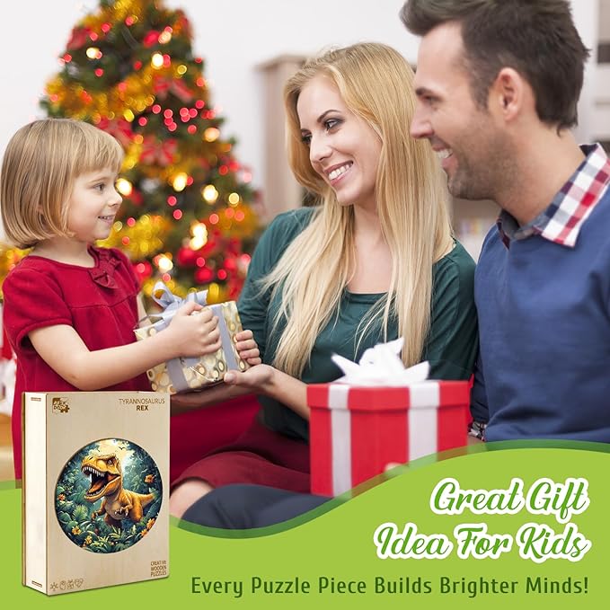 Wooden Puzzles for Kids Ages 4-6, Dinosaur 50 Pieces Kids Puzzle, Children Birthday Easter Puzzle Gift Idea, Educational Puzzles Toys for Boys and Girls (11.4 * 11.4in)