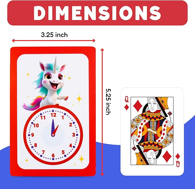 THE FIDGET GAME Telling Time Flash Cards, Learn to Read Analog Clocks - Educational Learning Toy & Interactive Teaching Tools for Children to Practice, Toddler Activities for 5+ Years
