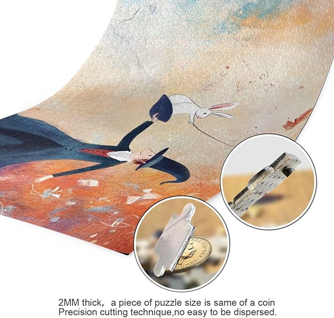 Magician Bunny Puzzle Wooden Puzzles Difficult Brain Games for Adults 1000 Piecing