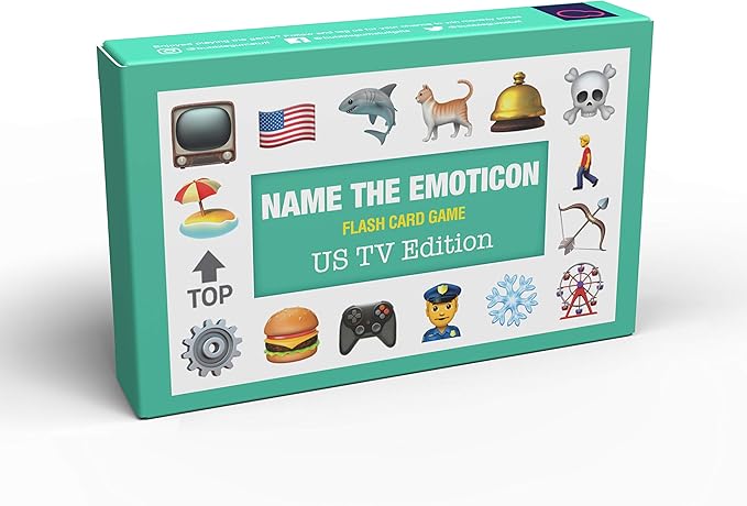 Bubblegum Stuff Name The Emoticon Game - US TV Edition - Guess The Phrase from The Emojis - Fun Flash Card Game - Suitable for Family, Kids, Teenagers & Adults