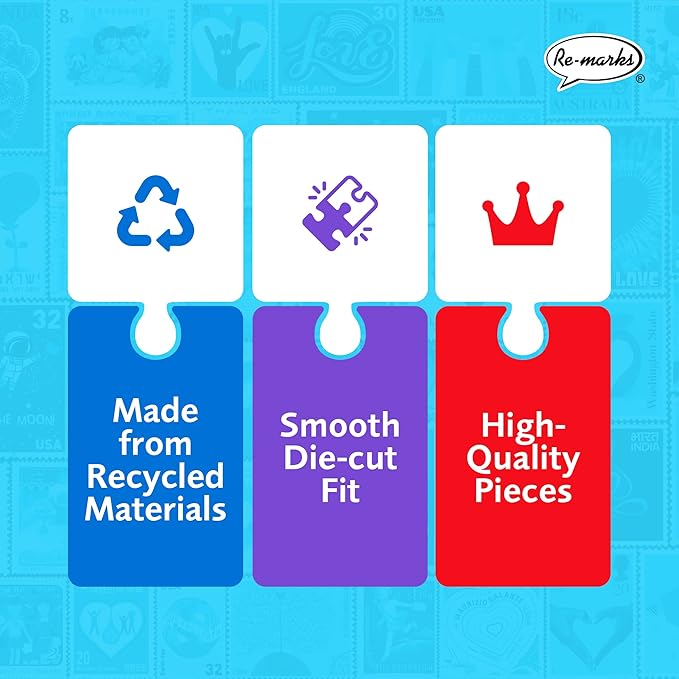 Re-marks Love Letters Stamps Collage Puzzle, 1000 Piece Puzzle for All Ages