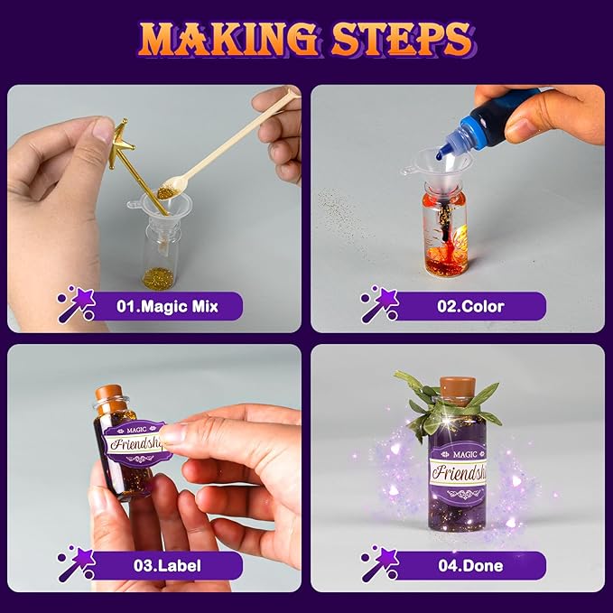 Magic Potion Kit for Girls - Fairy Potions Kit 22 Potions Magic Mix Kit for Kids 6 7 8 9 10 12+ Years Mystery Potion Making kit Art Craft Kit Gifts Toys for Christmas Halloween Birthday