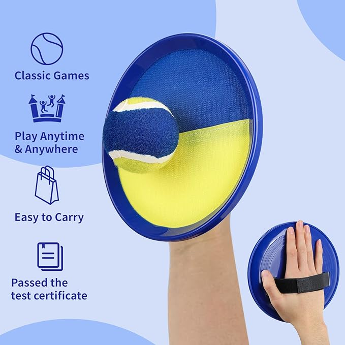 Toss and Catch Ball Set Kids - Lawn Games Beach Games Beach Toys Pool Outdoor for Ages 3 4 5 6 7 8 9 10 Years Old Boy Girl Toys, Playground Sets for Toddlers/Kids/Family