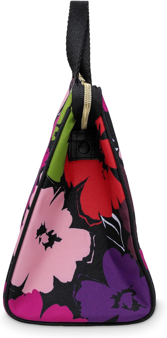 Kate Spade New York Cute Lunch Bag for Women, Large Capacity Lunch Tote, Adult Lunch Box with Silver Thermal Insulated Interior Lining and Storage Pocket (Painterly Blooms)