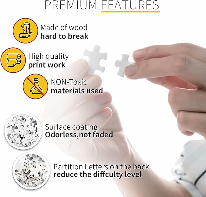 Jigsaw Puzzles for Adults - 1000 Pieces Bichon Frise, Eco-Friendly Wooden Puzzles, Vivid Art Crafts - Unique Gifts