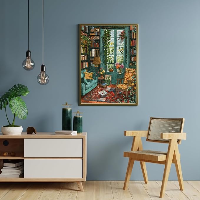 Cozy Study Puzzles for Adults 1000 Pieces, Jigsaw Puzzles for Adults 1000 Piece, Challenging Game Toys, Impossible Puzzle, Family Decoration Puzzle