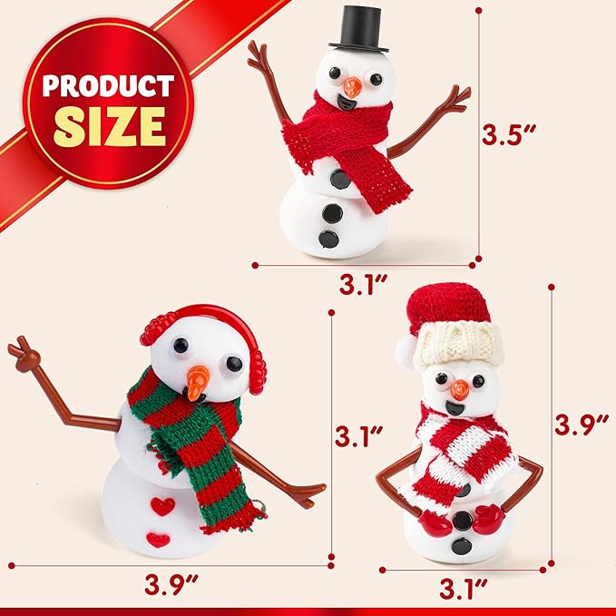 JOYIN Christmas Build a Snowman Craft Kit, 12 Pack Modeling Clay DIY Make a Snowman Kit for Christmas Arts and Craft Activities, Xmas Gift Stocking Stuffers for Kids, School Funny Toy Party Favor