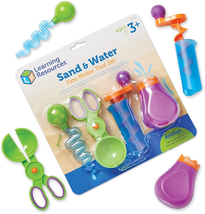 Learning Resources Sand & Water Fine Motor Set - Fidget Toys, Water Bin Play, Toddler Daycare Essentials Games Tools , Homeschool and Preschool, Montessori for Kids, Gifts for Boys and Girls
