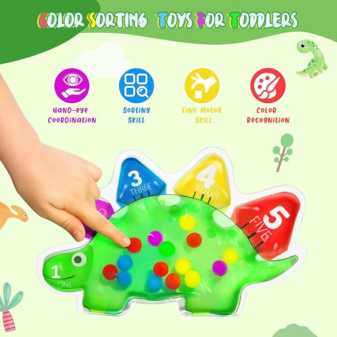 Sensory Counting Toys for Toddlers 3-4, Montessori Color Sorting & Matching Games, Fine Motor Skills Development, Educational Travel Toys for Kids with Autism