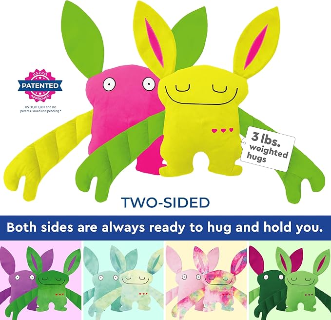 Weighted Plush Toy – Machine Washable Calming Stuffed Animal for Kids – Arms and Body are Weighted to Give a Realistic Hug – Soft Companion for Playtime, Naptime & Travel (Doodles)