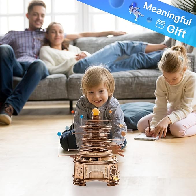 ROKR 3D Wooden Puzzles for Adults Huge Orrery Model - Toy Building Set Mechanical Puzzles 8 Orbiting Planets Unique Gifts for Boys/Girls
