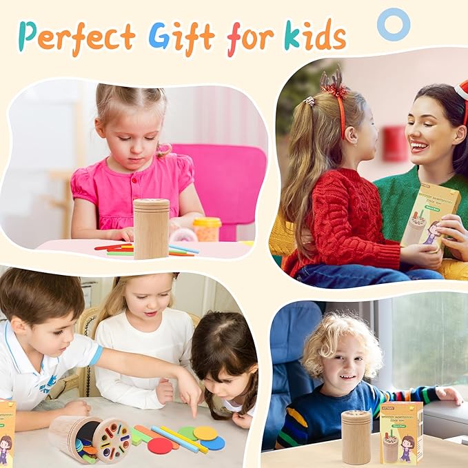 Montessori Wooden Color Sorting Toys for 18 Month Old,Preschool Learning Activities Educational Fine Motor Matching Game,Birthday Gifts for Boys Girls