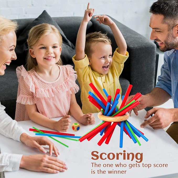 Keep It Steady Fun Family Games for Kids and Adults - Balance & Patience Training - Wooden Stick Toys for Creative Kids Games