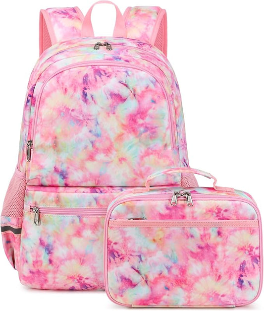 JIANYA Backpack for School Girls Kids Backpack with Lunch Bag Lightweight Bookbag School Bag for Elementary Girl