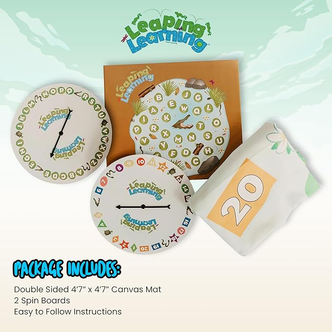 Interactive Play Mat - Toys & Games for Numbers, Colors, Shape & ABC Learning for Toddlers, Educational Toys for 3 Year Olds & Up, Sit and Spin Toddler Puzzles with Phonic Sounds