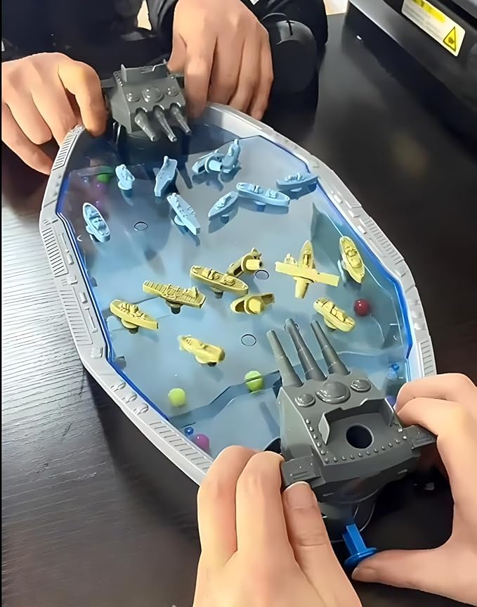 Naval Battleships Shooting Game, Tabletop Warships Shot Game for 2 Players, Battle Competitive Toy for Age 6+, Fun for Family, Office, School