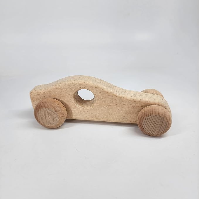 Adventure Awaits! - 2 Pack - Wooden Cars for Toddlers & Babies, Montessori Baby Rattles Teething Toys