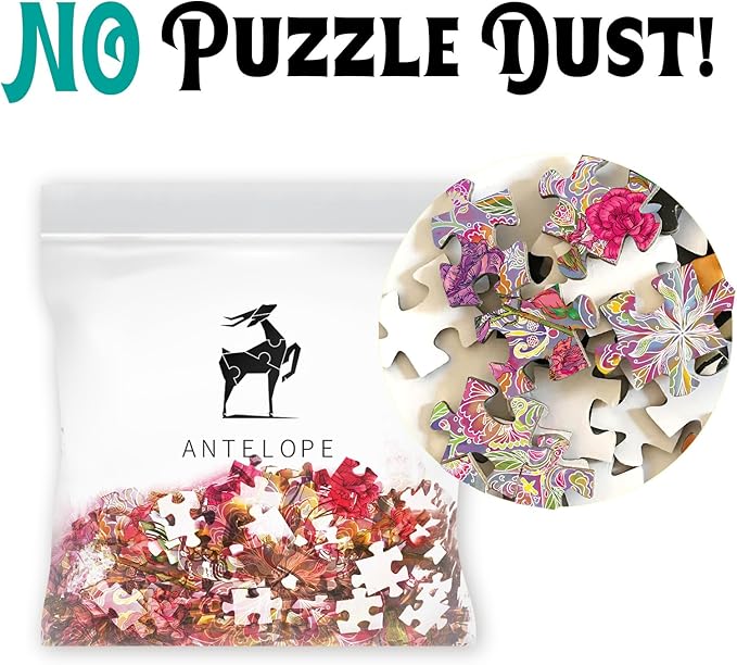 Antelope - 1000 Piece Mandala Puzzle for Adults, Mandalic Rose Jigsaw Puzzles 1000 Pieces,1000 Piece Round Puzzles, Flower Puzzles, High Resolution, Matte Finish, Smooth Edging, No Dust